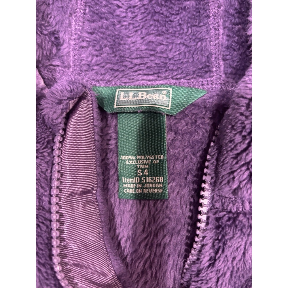L L Bean Fleece 1/4 Zip Pullover Youth Purple Size 4 - Picture 2 of 15
